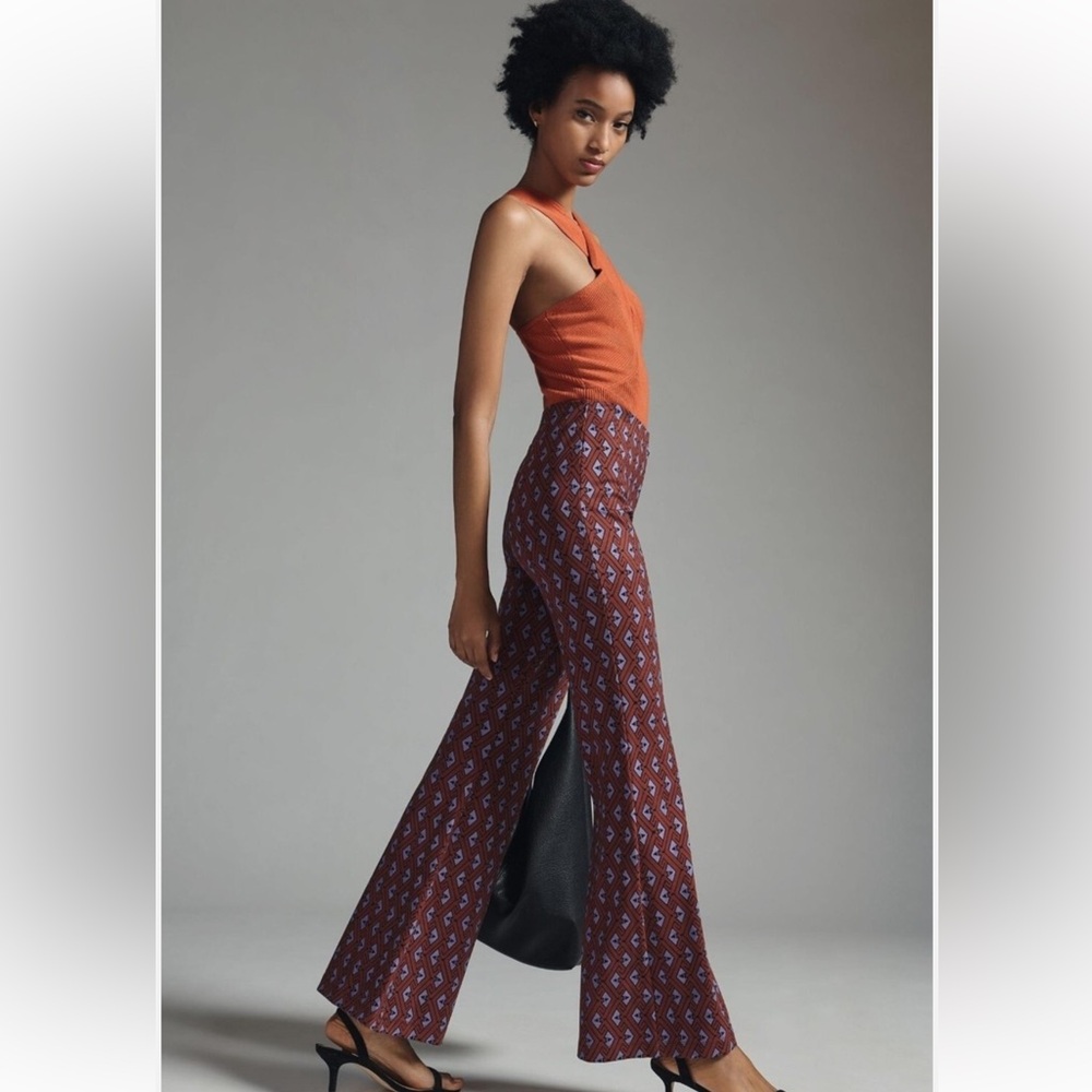 Anthropologie Printed Joni wideleg Pull up pants BNWOT!